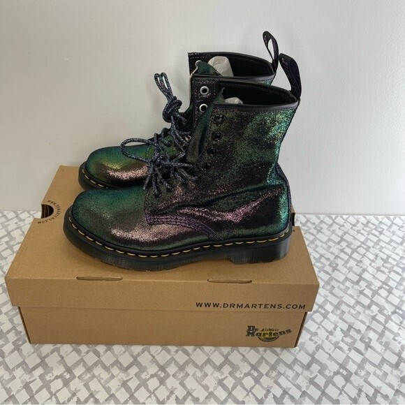 Dr. Martens 1460 Disco size 6 EU 37 Purple Iridescent Suede Combat Party Boots - Picture 8 of 12